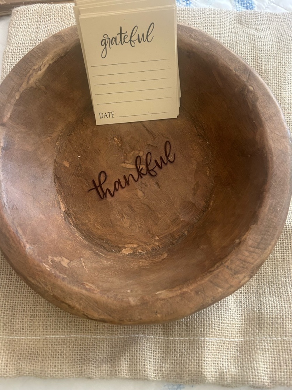 Prayer Bowl , with gratitude prayer cards